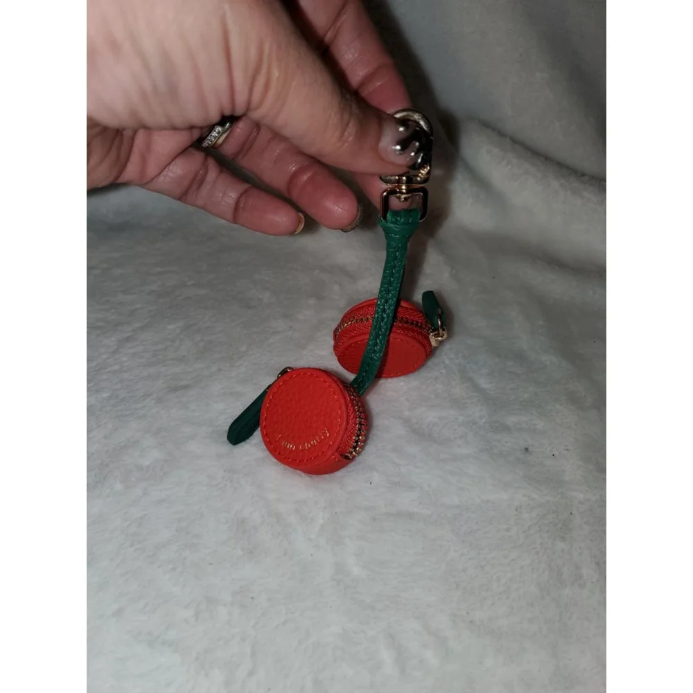 Cherry Red & Green Key Holder, and bag charm